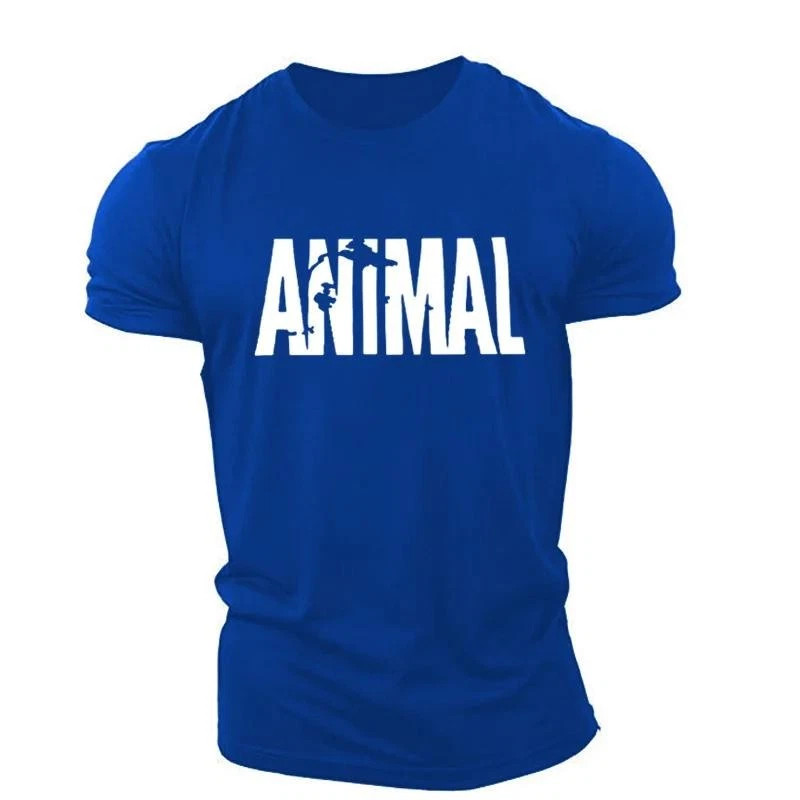 Men Muscle Gym T-Shirts Short Sleeve Workout Athletic Bodybuilding Animal Tee gallery