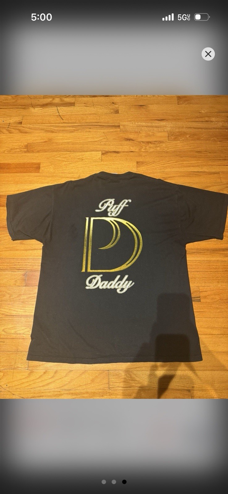 Stedman Puff Daddy Double-Sided Graphic Print Black Cotton Tee Men's XL gallery