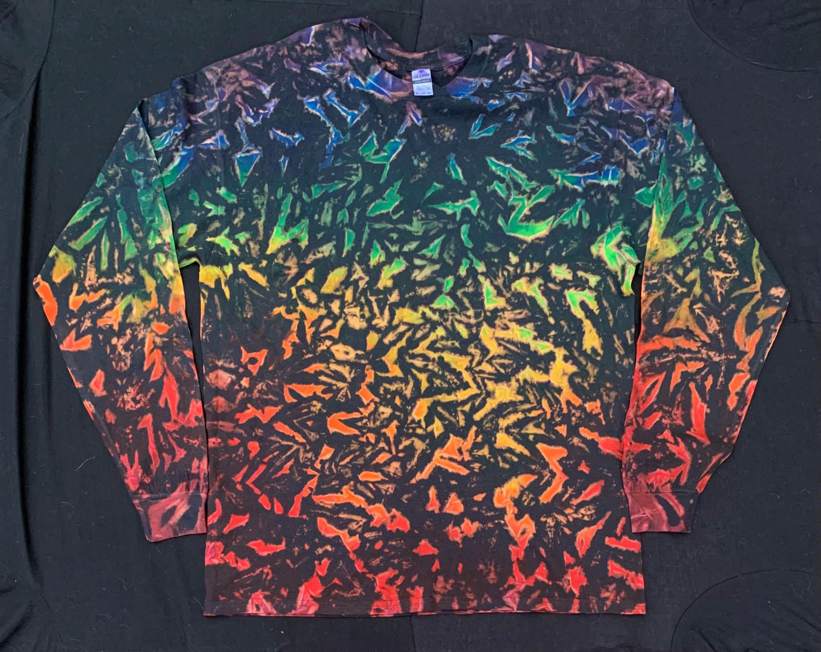 *New* 2XL – Sm Handmade Tie Dye, Black Infused Cruncht Crinkle, Crew or V-Neck