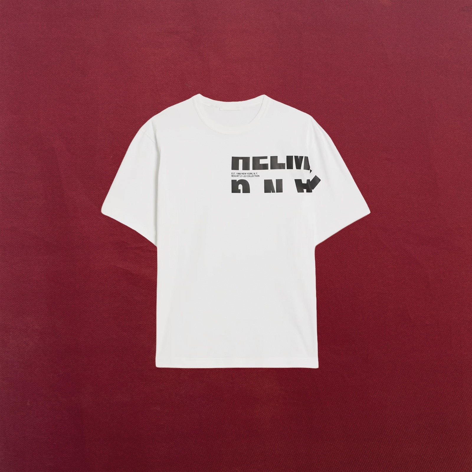 MEN’S HELMUT LANG NEW YORK WHITE PRINTED LOGO COTTON-JERSEY T-SHIRT NWT SIZE XL