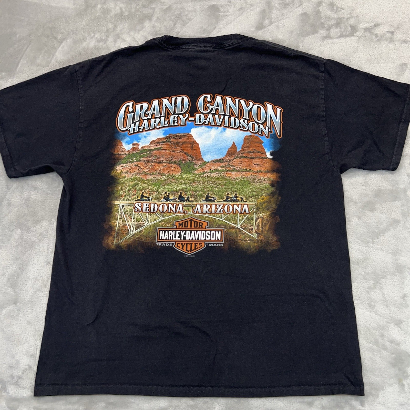 HARLEY DAVIDSON Men’s Short Sleeve T-Shirt Sz Large Black Grand Canyon Sedona AZ gallery