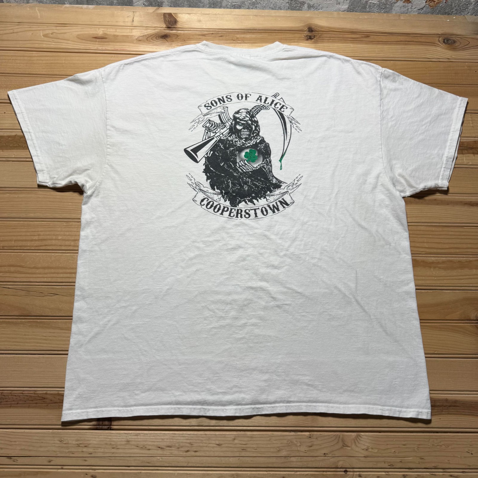 Vintage Y2K Cooperstown Motorcycle Club Sons of Alice Graphic Biker T-Shirt 2XL gallery