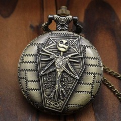 Steampunk Antique Nightmare Christmas Pocket Watch Mens Quartz Pocket Watch w…