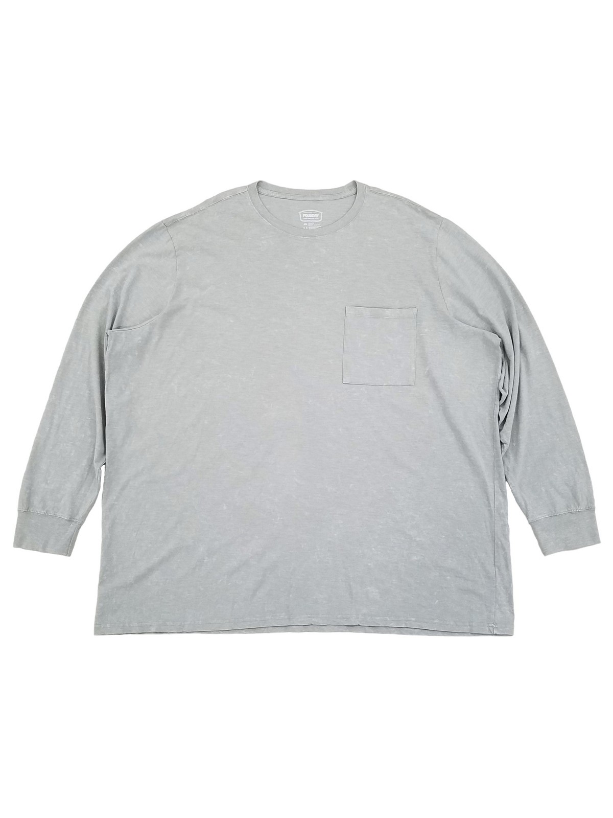 The Foundry Mens Big & Tall High Rise Gray Long Sleeve Pocket Tee T-Shirt 4XL