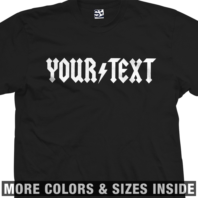 Custom AC/DC Styled Shirt | Personalize Customize ACDC Parody Logo Text Mens Tee gallery