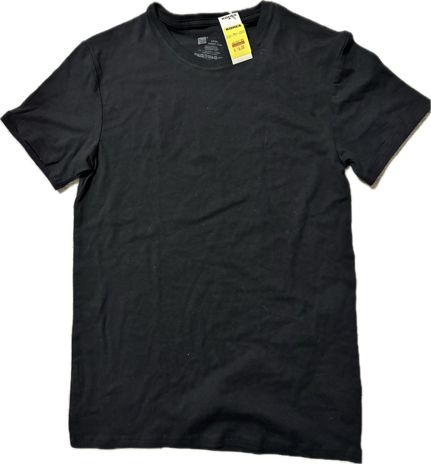 NEW No Pkg Men's Hanes Small Black Stretch Tank Top/Crew Neck T-Shirt Undershirt gallery