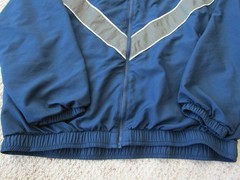 U S Air Force Jacket Blue with Stitched Letters and Silver Reflective Stripes L