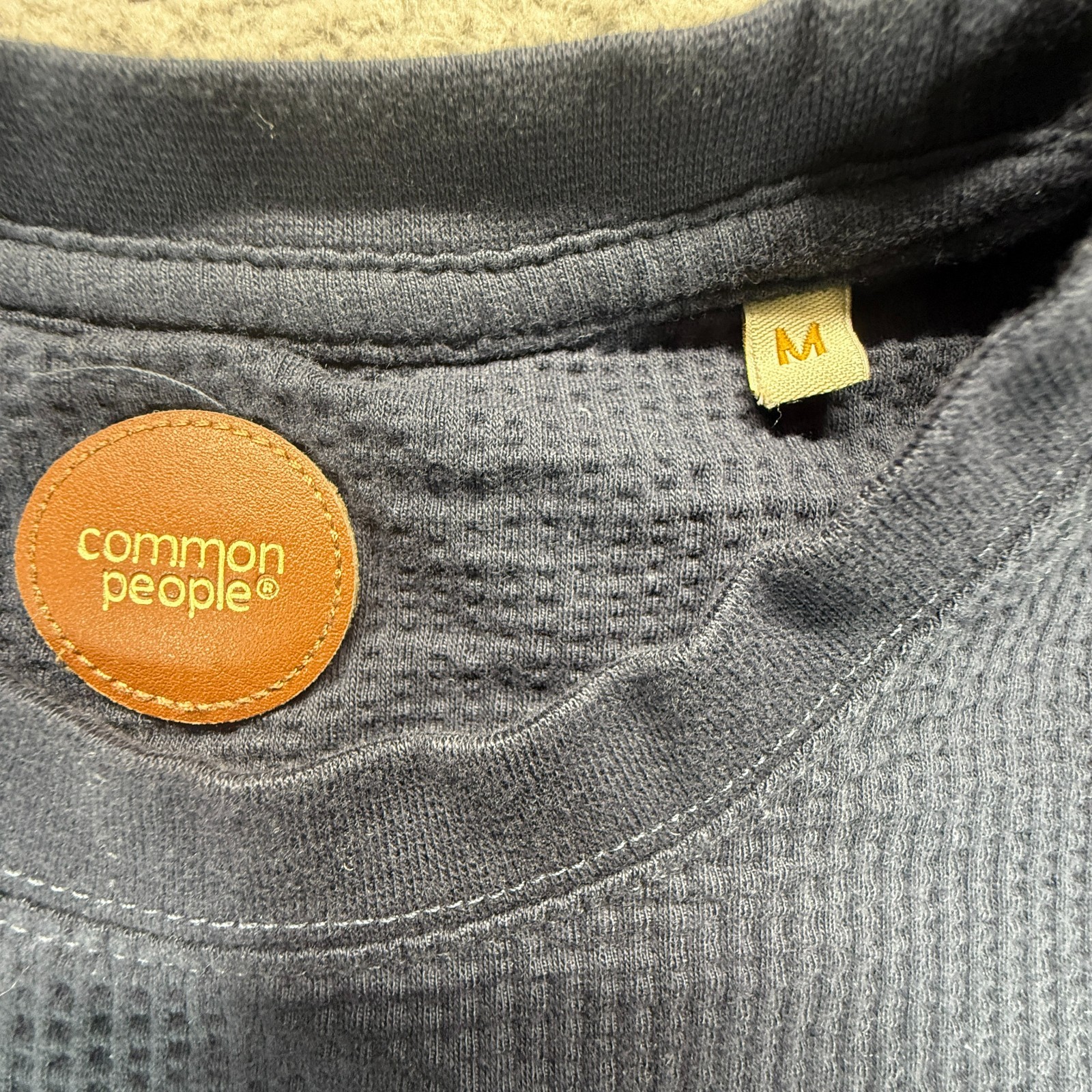 Common People Gray Mens M Thermal Waffle Knit Textured Short Sleeve TShirt gallery
