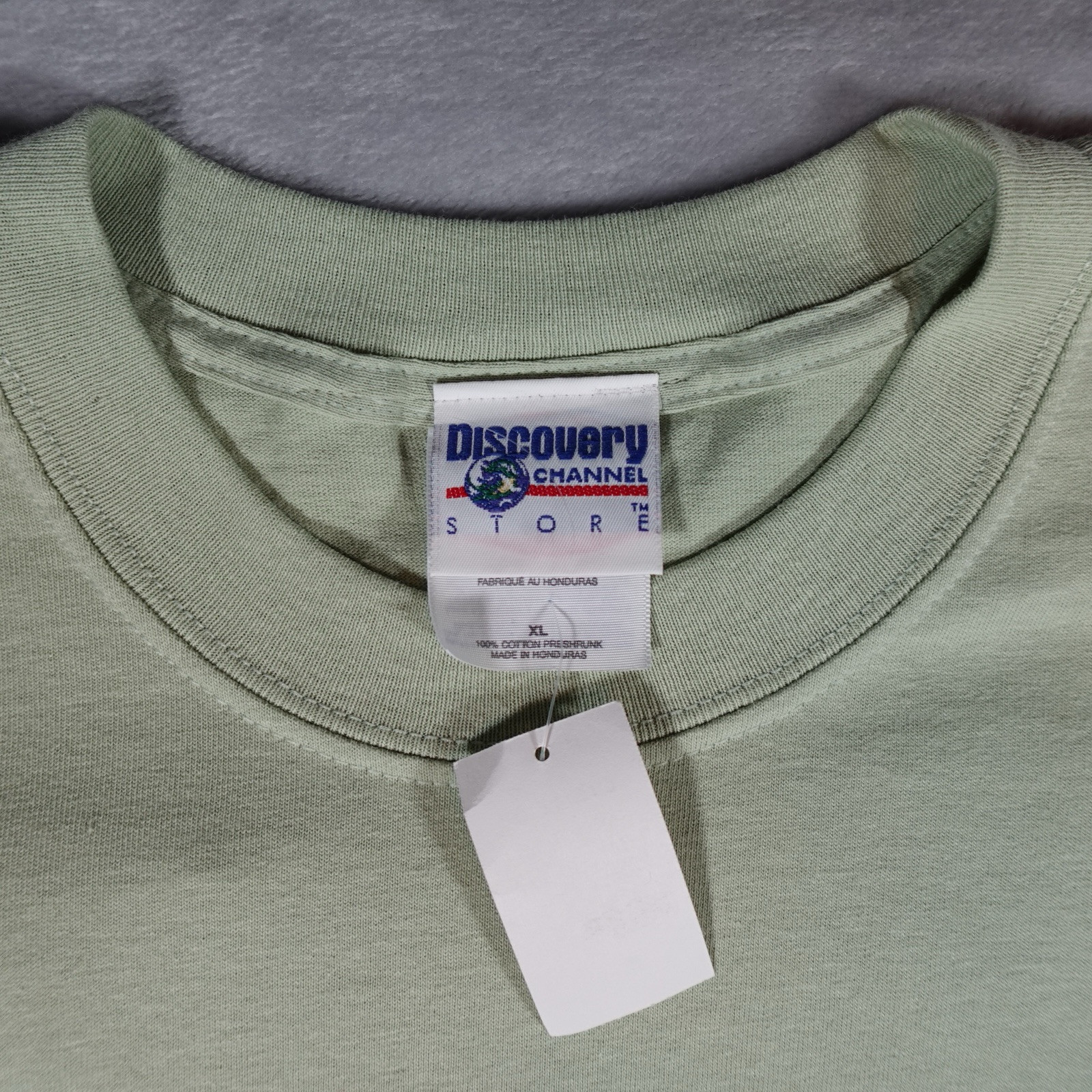 Vintage Discovery Channel Happiness Chinese Symbol T Shirt Mens XL Green Y2K NEW gallery