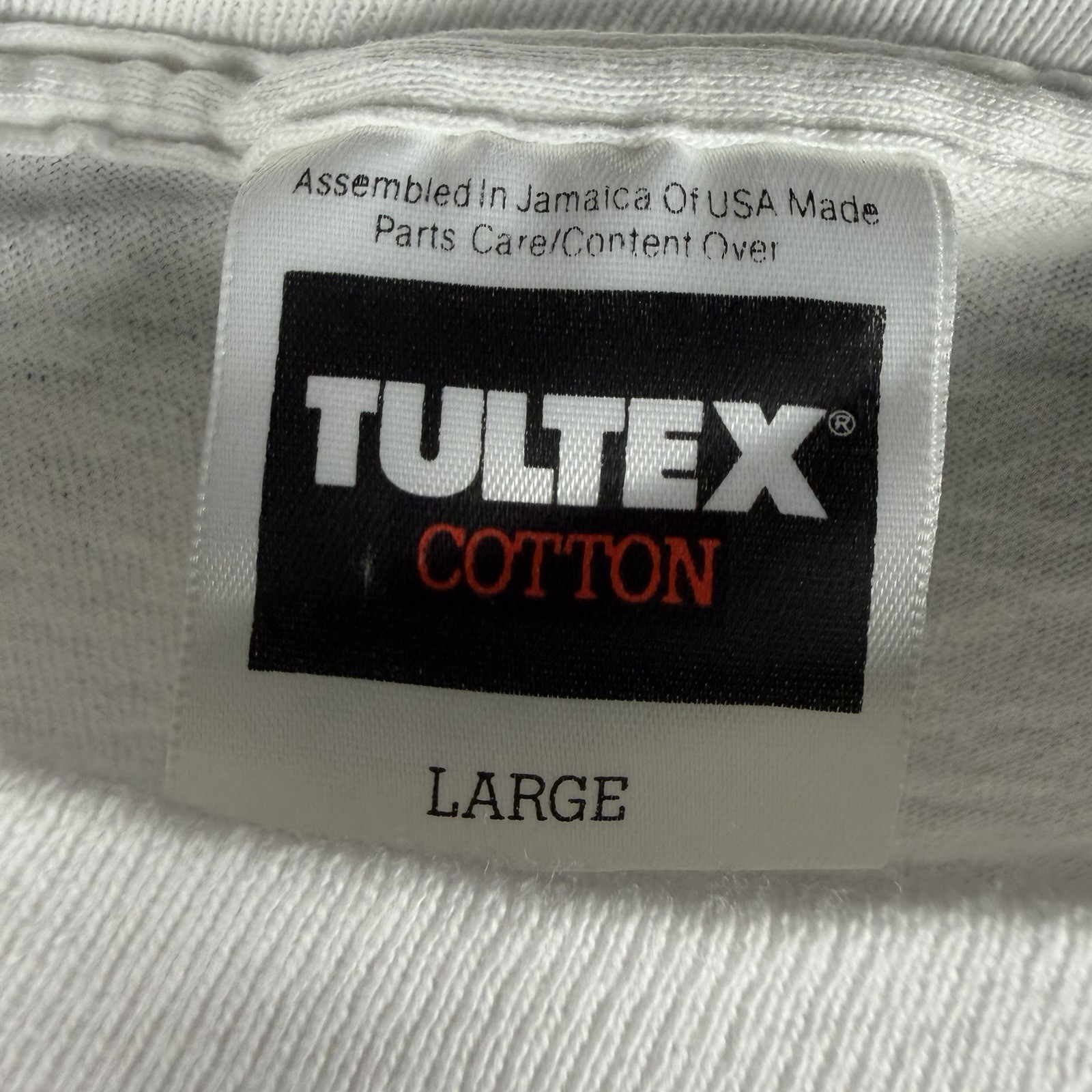 RARE Vintage Single Stitch Tultex Test Print T Shirt Large USA Made White Blue gallery