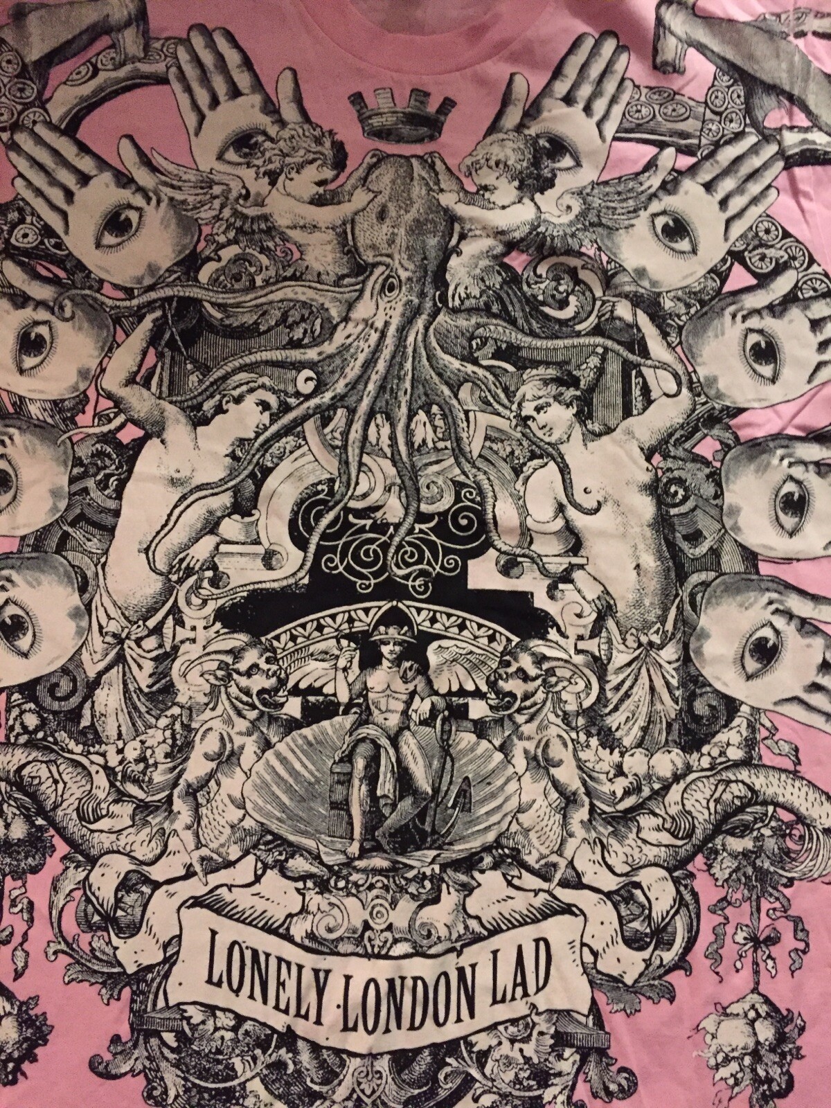 Nwt PSYCHEDELIC 'LONELY LONDON LAD' SILK SCREENED Medium T-SHIRT Pink gallery