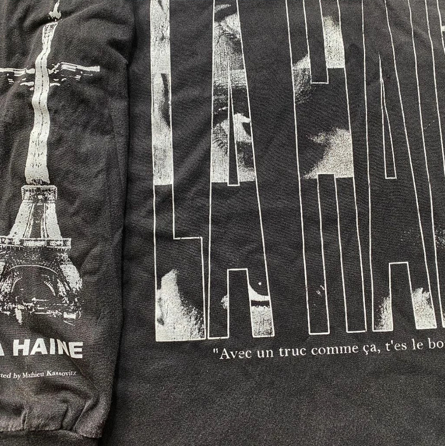 La Haine Shirt Sz XL Vintage Style Long Sleeve Black Faded Single Stitch REPRINT gallery