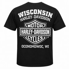 Harley-Davidson Men’s T-Shirt Eagle Graphic Short Sleeve Tee Black Tee 30296656