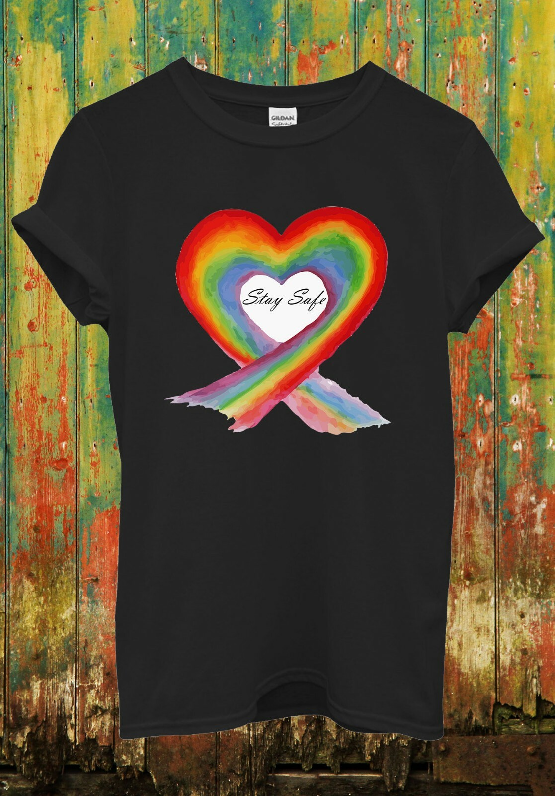 NHS Thank You Rainbow Heart T Shirt Stay Safe Men Women Unisex Tee Top 2535 gallery