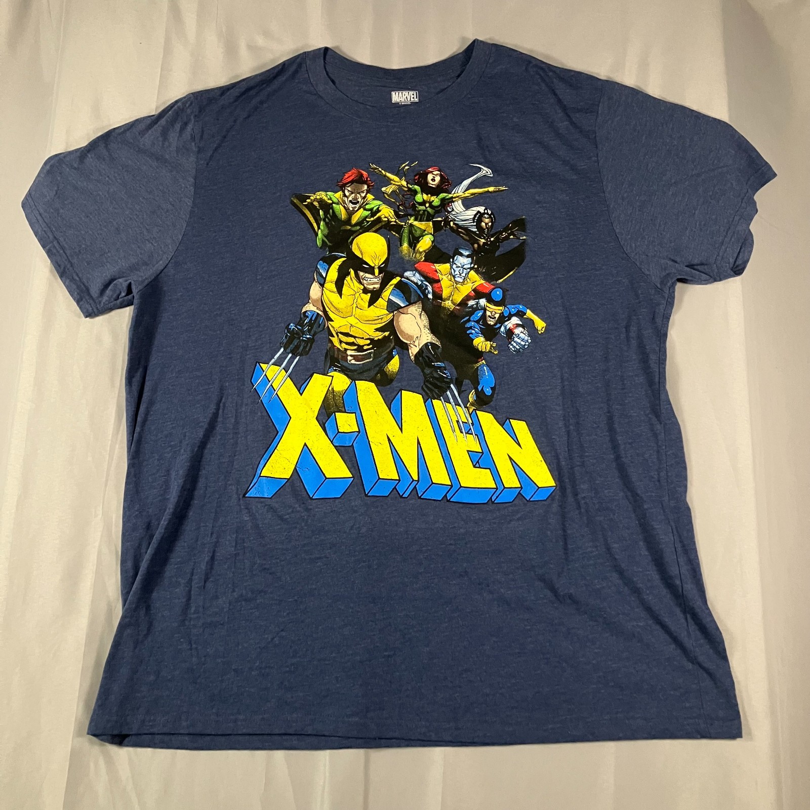Marvel X-Men Men’s 3XLT Blue Graphic T Shirt Wolverine Cyclops