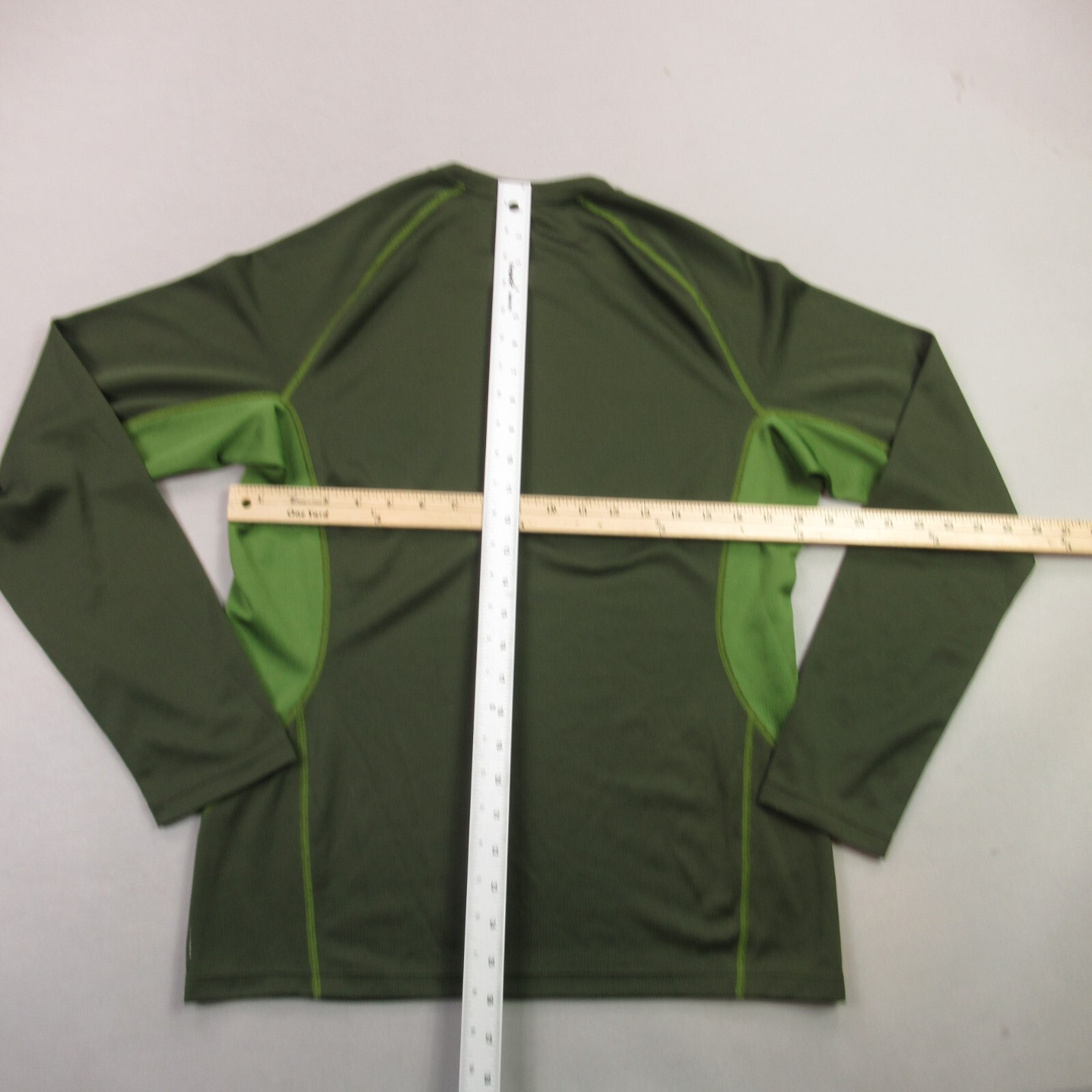 REI Shirt Mens Medium Long Sleeve High Neck Outdoors Crew Neck Green Stretch gallery