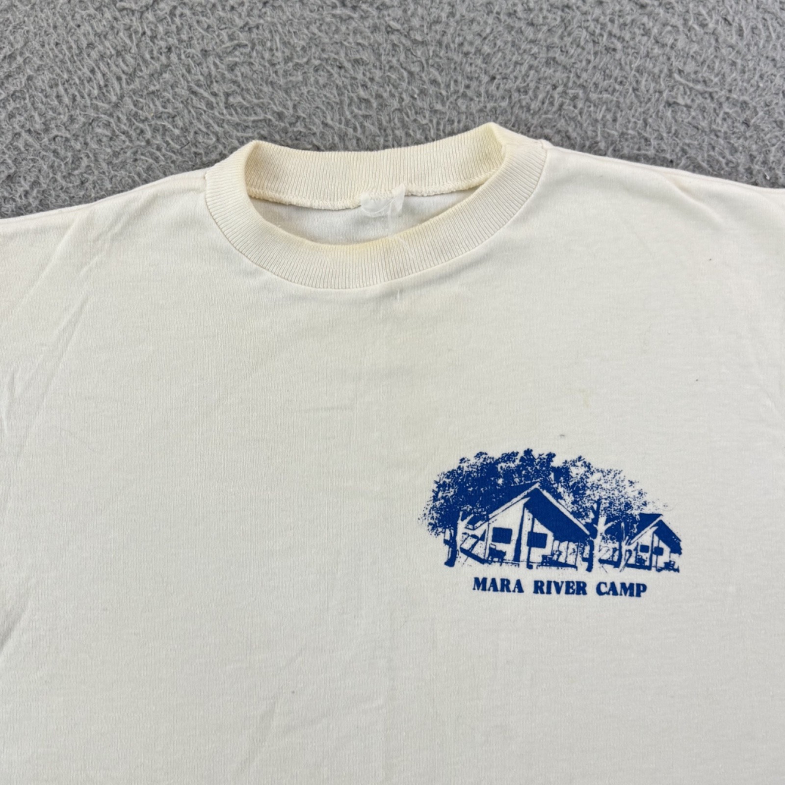 Vintage Mara River Camp Shirt Adult Meidum Kenya Short Sleeve 80s Outdoor USA gallery
