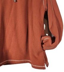 True Grit Men Small Faux Sherpa Pullover Jacket 1/4 Zip Orange Rust Warm Outdoor
