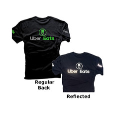 Reflective Tshirt UberEats Delivery Driver Black