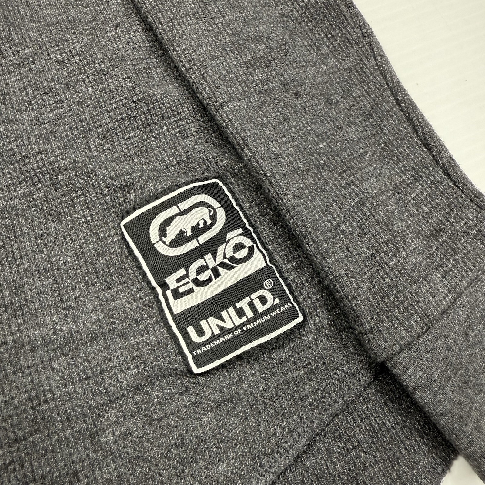 Vtg Ecko Unltd Mens Thermal Waffle Knit Long Sleeve Shirt M Gray Punk Skater Y2K gallery