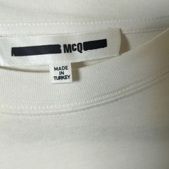 McQ Alexander McQueen Mens Abstract Graphic Print T-Shirt White Cream Large