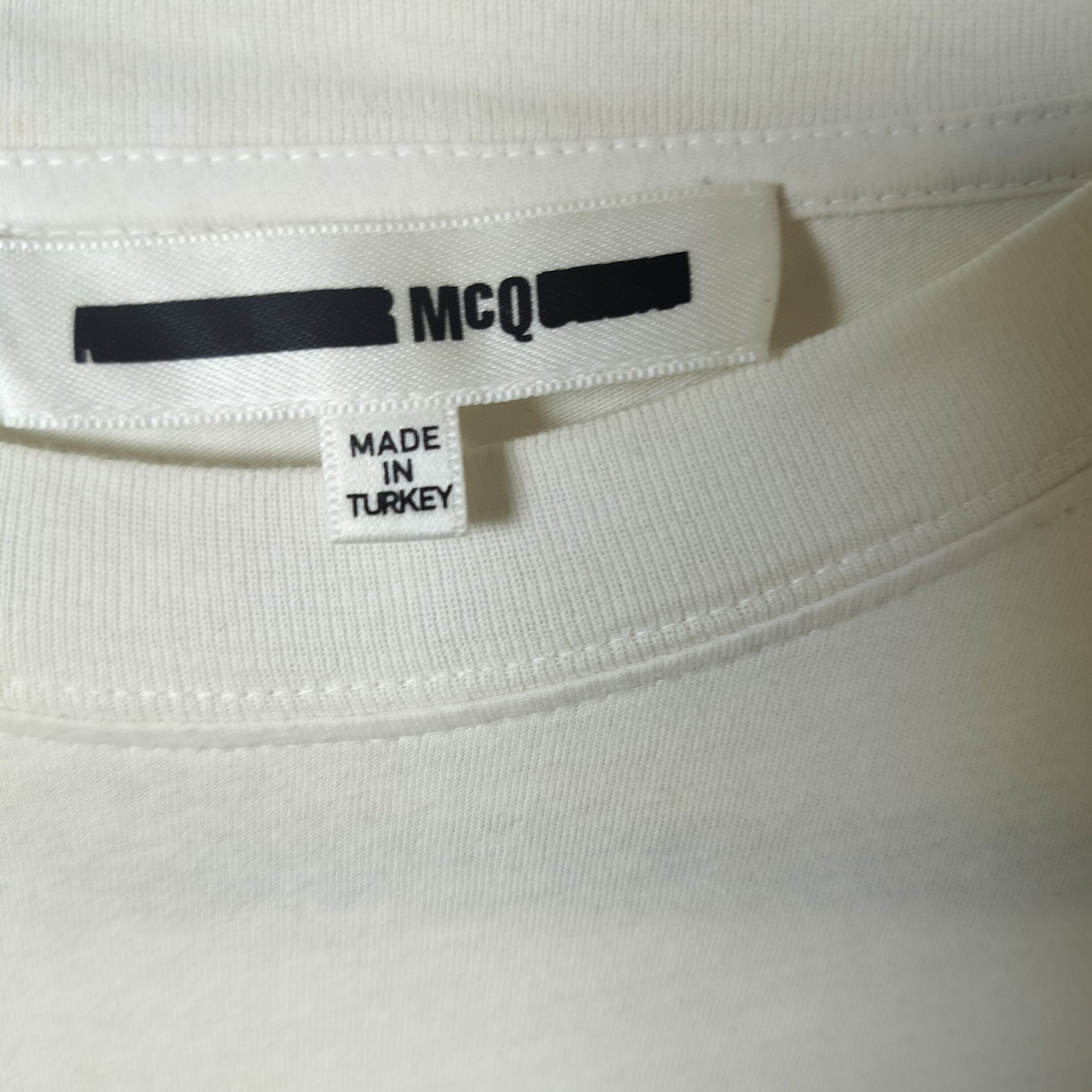 McQ Alexander McQueen Mens Abstract Graphic Print T-Shirt White Cream Large gallery