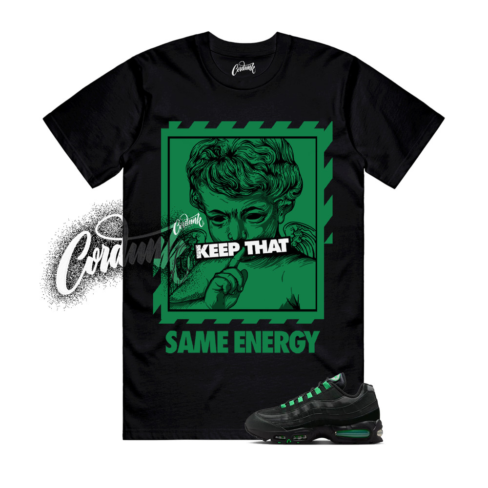 Air Max 95 Green Shock Big Bubble Black OG T Shirt Match Match ENERGY