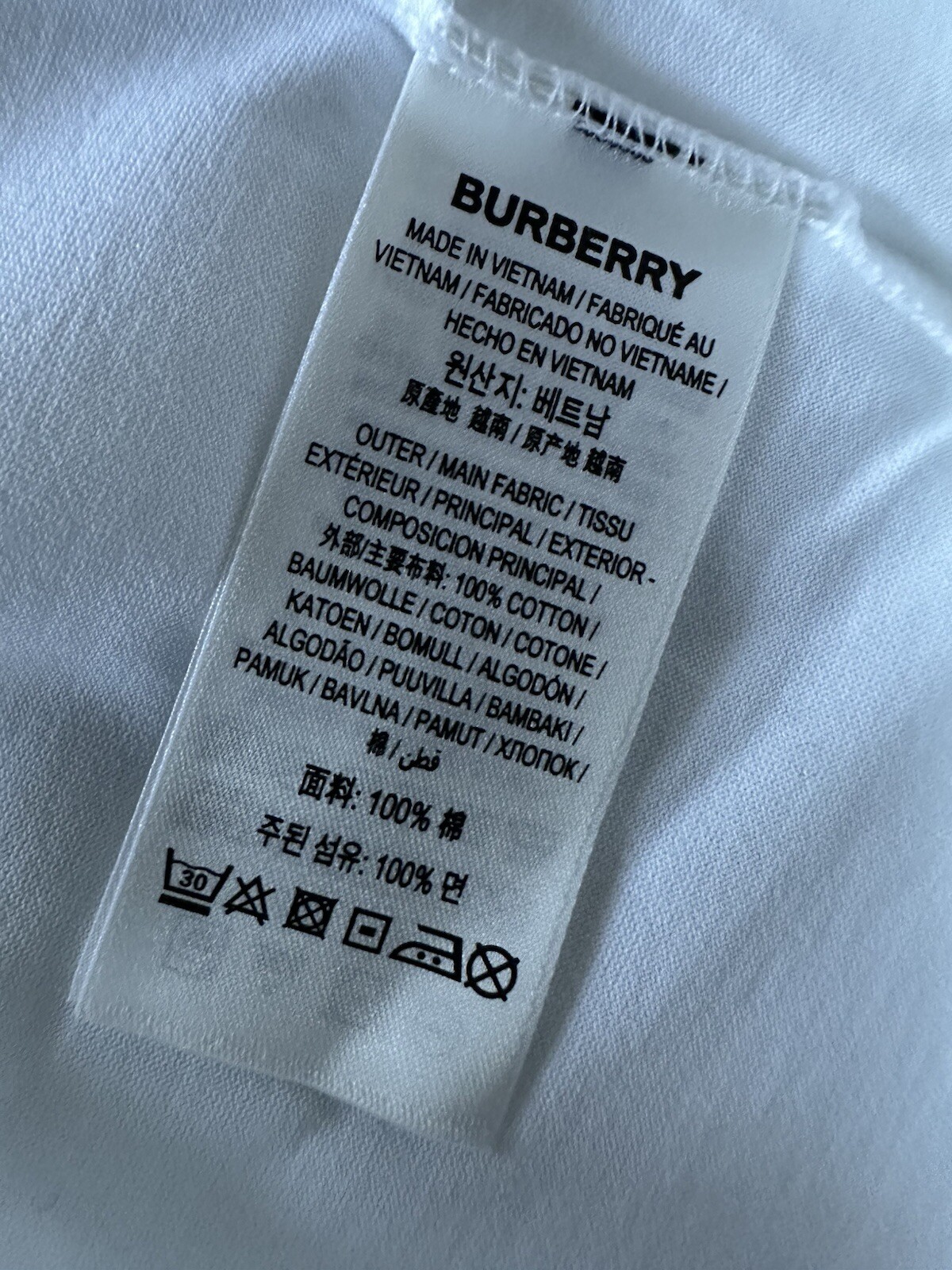 Burberry Jayson White Cotton T-shirt L (Oversized) 8078115 NWT $370 gallery