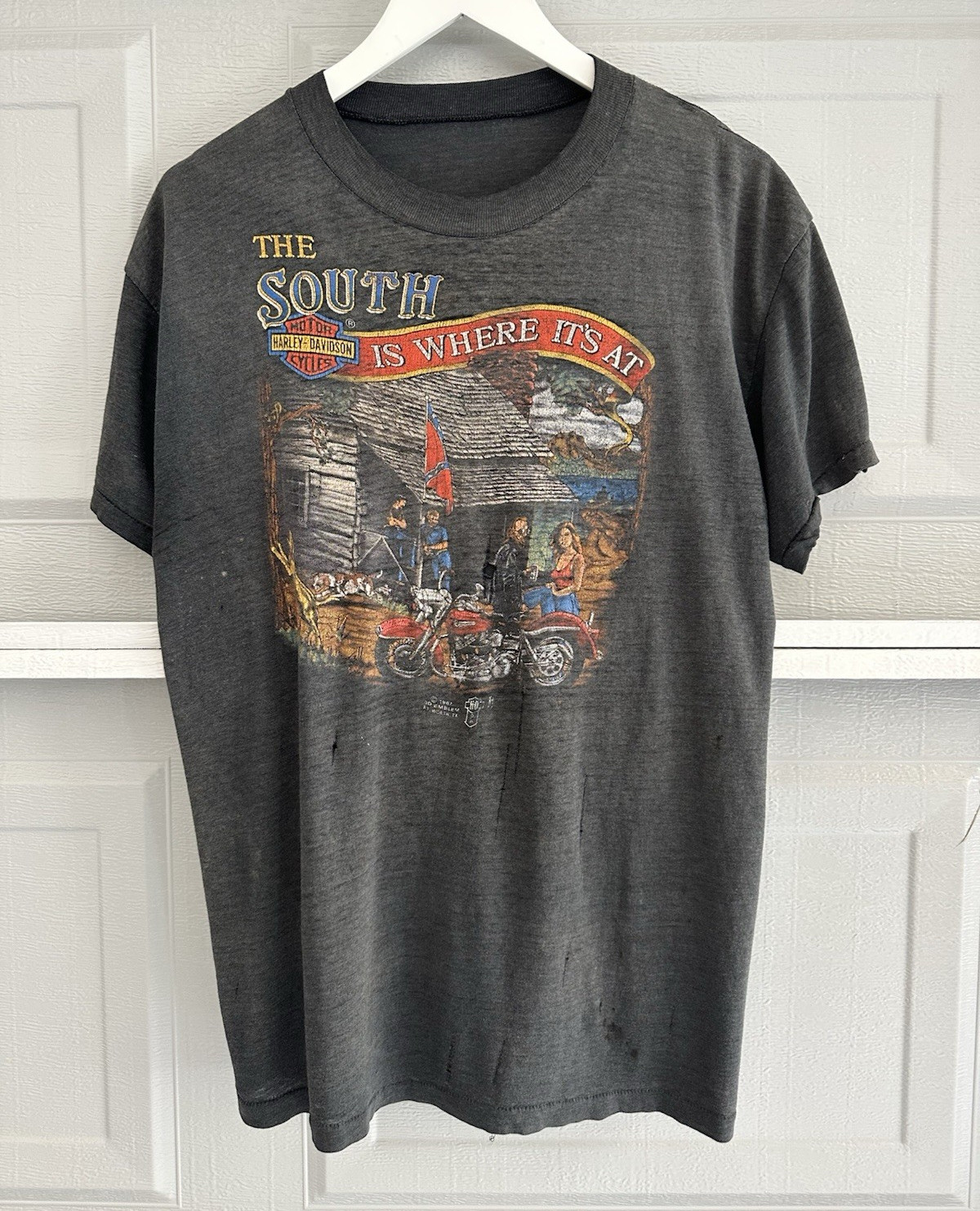 Vintage 3D Emblem Harley Davidson “The South Is Where It’s At “ T-shirt