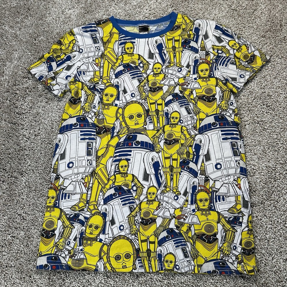 Star Wars R2-D2 C-3PO All Over Print Tee Shirt Disney Cakeworthy Small