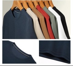 New Men Summer Waffle Round Neck Short Sleeve T-Shirt Breathable Stylish Gift