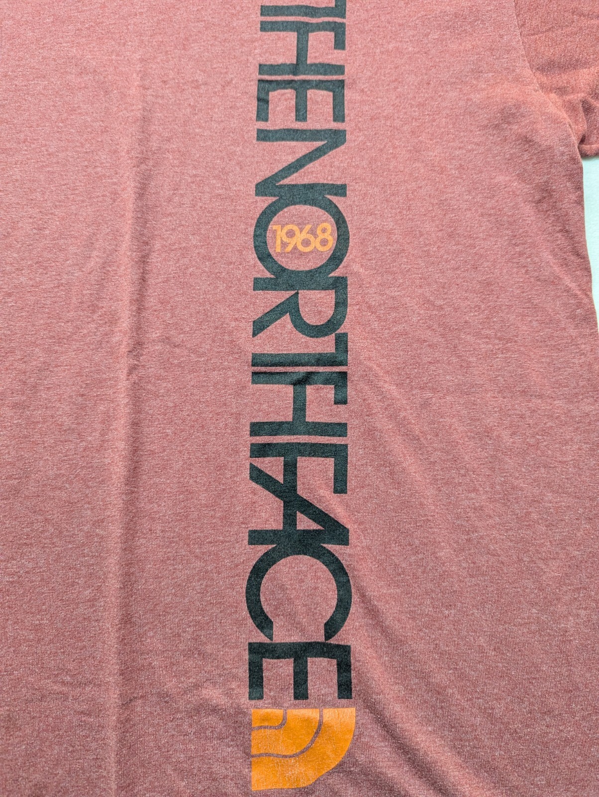 The North Face Shirt Red Maroon Text Logo Established 1968 Medium gallery