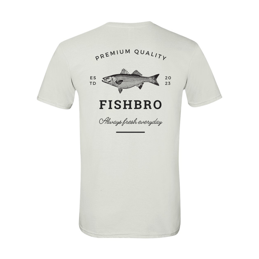 FishBro Striper T Shirt, SoftStyle, Striped Bass- Multiple sizes available