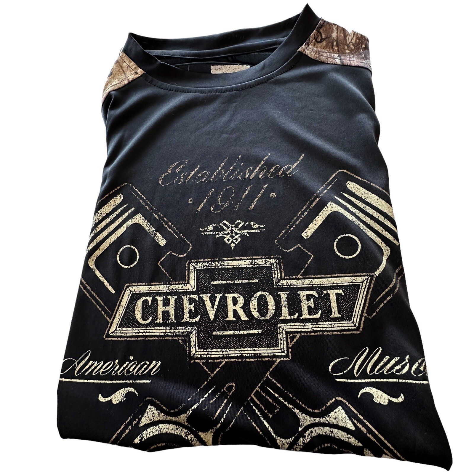 Chevrolet American Muscle Shirt Small Realtree Xtra Camo Trim Black Short Sleeve gallery
