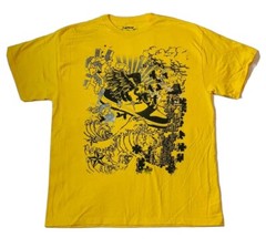 CARBON Authentic Yellow Foil Graphic T-shirt Men’s Large Made In USA NWOT