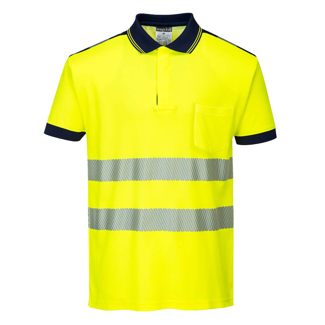 Men's Hi Vis Visibility Polo Shirt Short Sleeve Moisture Wicking Safety Work Top gallery