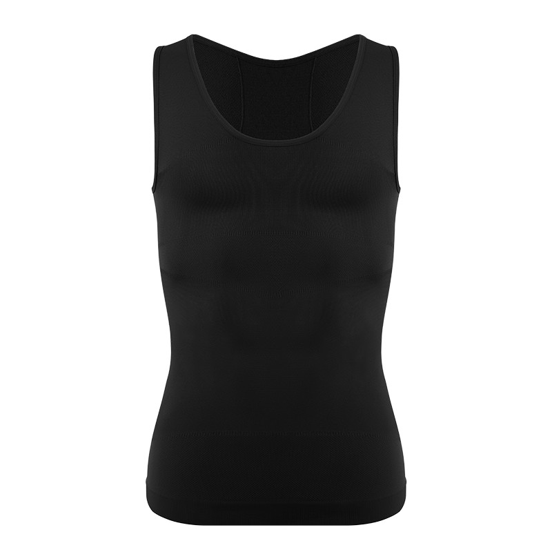 Mens Compression Shirt Slimming Body Shaper Vest Waist Traner Tops Tummy Control gallery