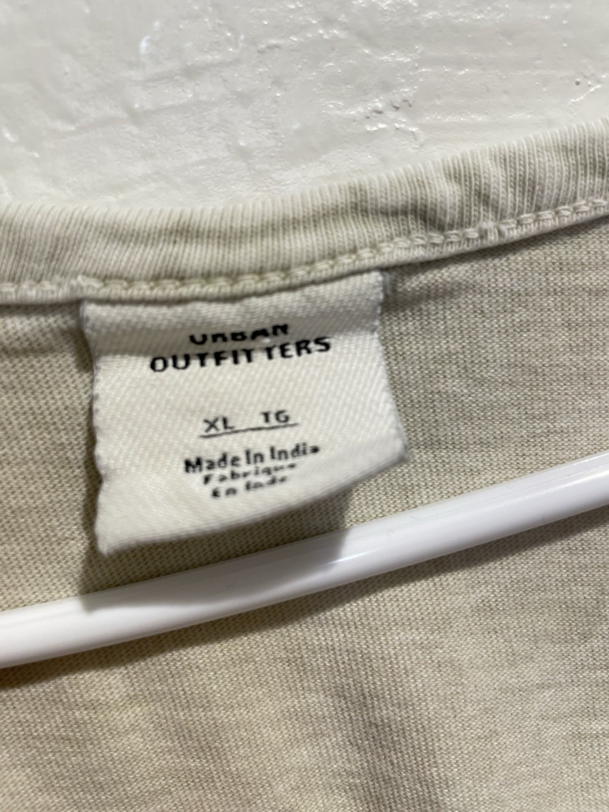 Urban Outfitters Mens XL Tank Top Cream Beige Acid Vintage Wash Cotton Boxy Fit gallery