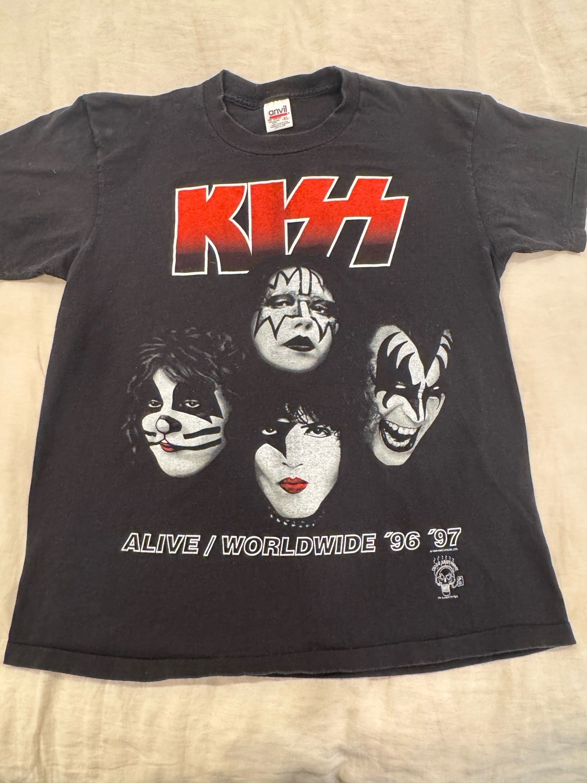 Vintage 90s KISS Alive Worldwide Tour 96/97 Band T-shirt Sz XL Double Sided 1996 gallery