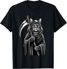 Cool Cat Grim Reaper The Grim Reapurrr Grim Reaper Cat T-Shirt