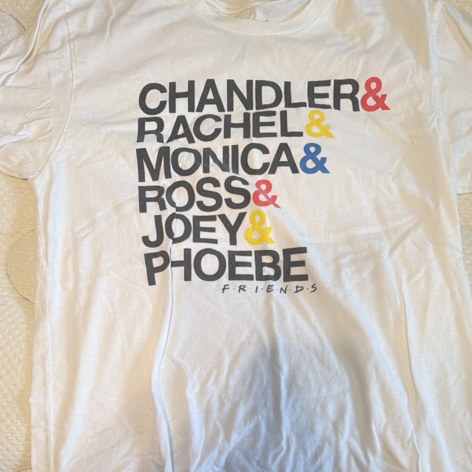Friends TV Series White Graphic Logo T-Shirt Size M Crew Neck Short Sleeve gallery