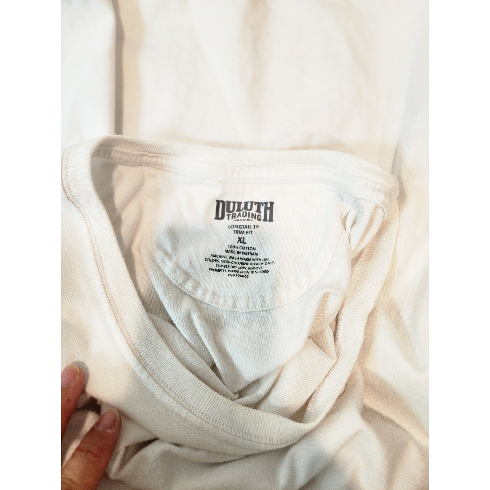 Duluth Trading longtail T Trim Fit White Short Sleeve T-Shirt XL 100% Cotton gallery