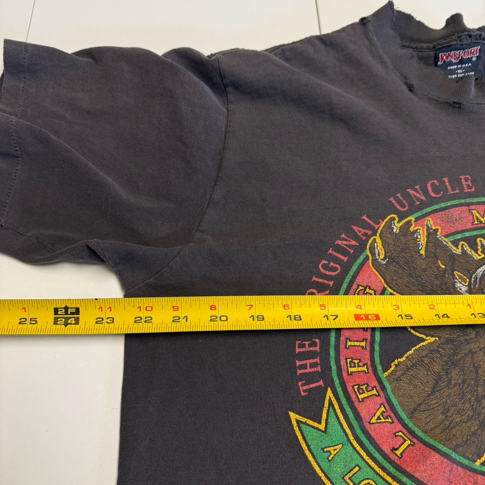 Vintage 90s Hunting Fishing Moose Lodge T Shirt Mens XL JanSport USA gallery