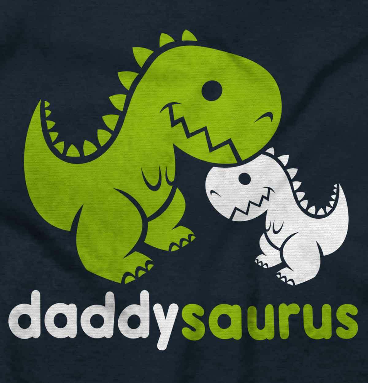 Daddysaurus Dinosaur Husband Father Dad Gift Mens Casual Crewneck T Shirts Tees gallery