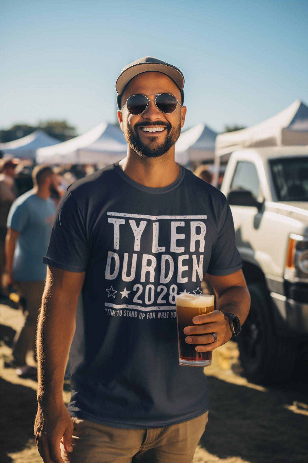 Tyler Durden 2028 Election - funny fight club movie Xs-5x Unisex Soft Tshirt gallery