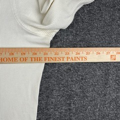 Faherty Shirt Mens Medium Cream Waffle Knit Thermal Long Sleeve Tee Crewneck