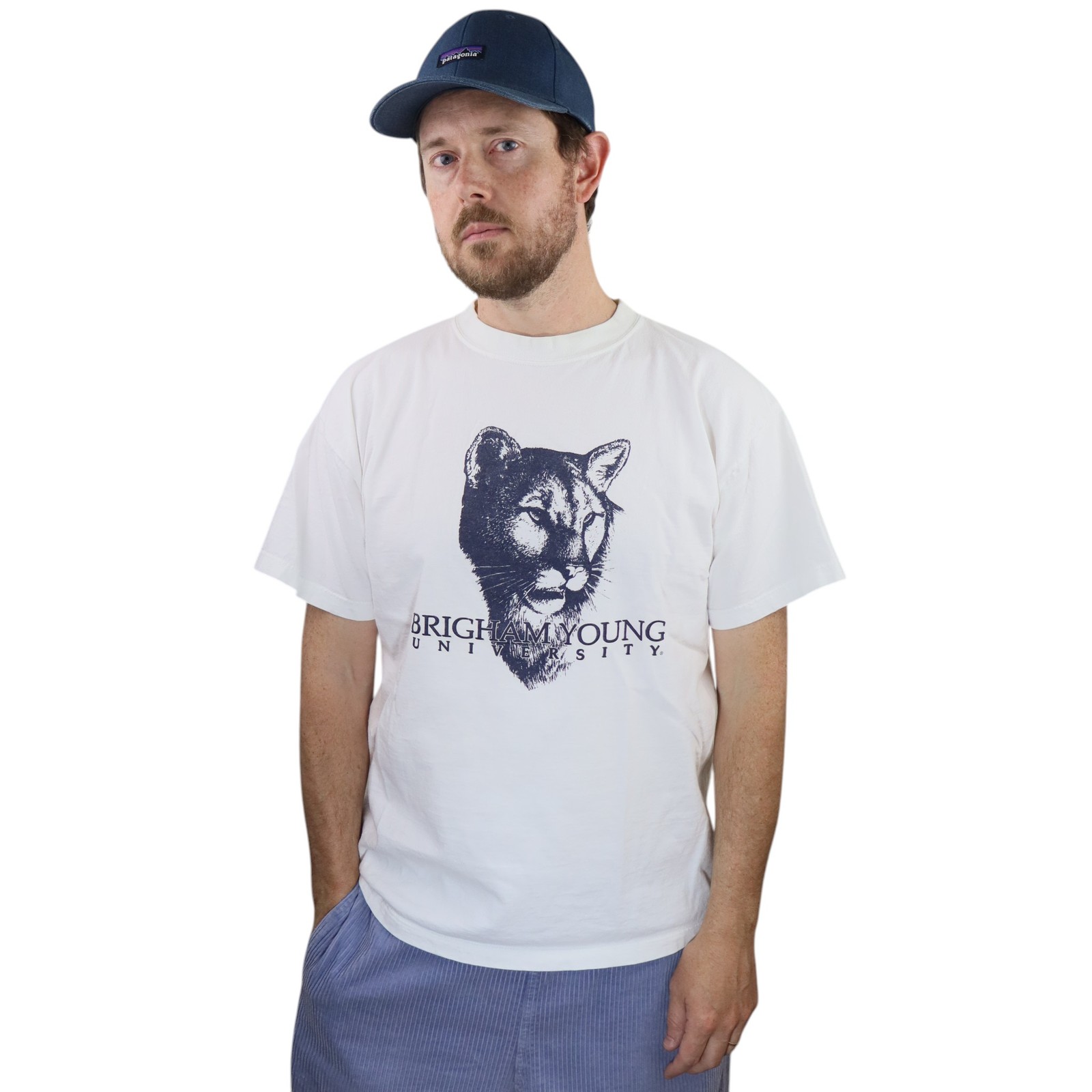 Vintage Brigham Young Cougars BYU T Shirt Mens Large USA Made Tee NCAA College gallery