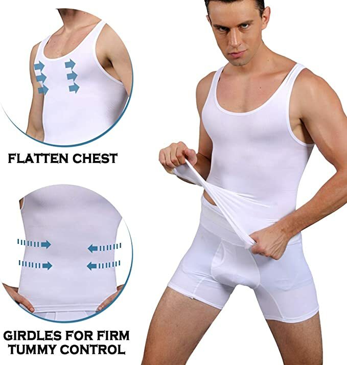 Men Body Slimming Tummy Shaper Underwear shapewear Waist Girdle Top Shirt Vest gallery