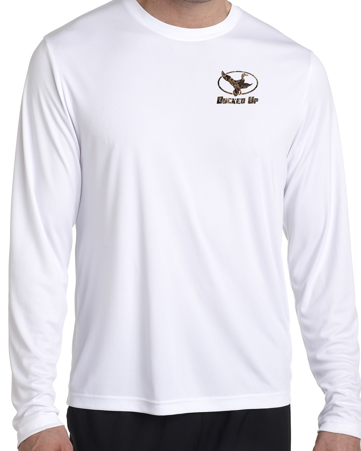 Ducked Up Duck hunting microfiber long sleeve t shirt 50+ uv moisture wicking gallery