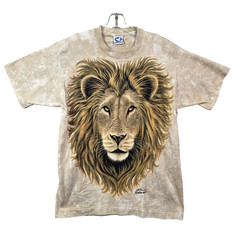 Vintage 1994 Liquid Blue Lion Head Rich Normurdin Mens Sz Large T-Shirt Brown